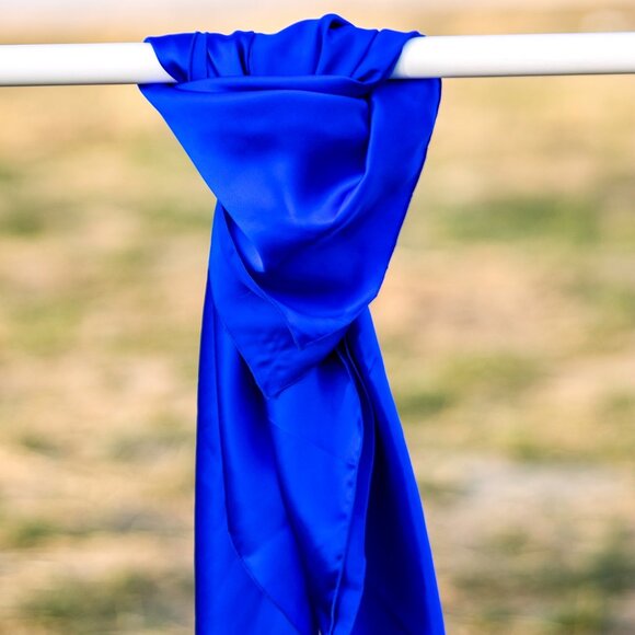 Electric Blue Silk Wild Rag Scarf - Picture 1 of 5